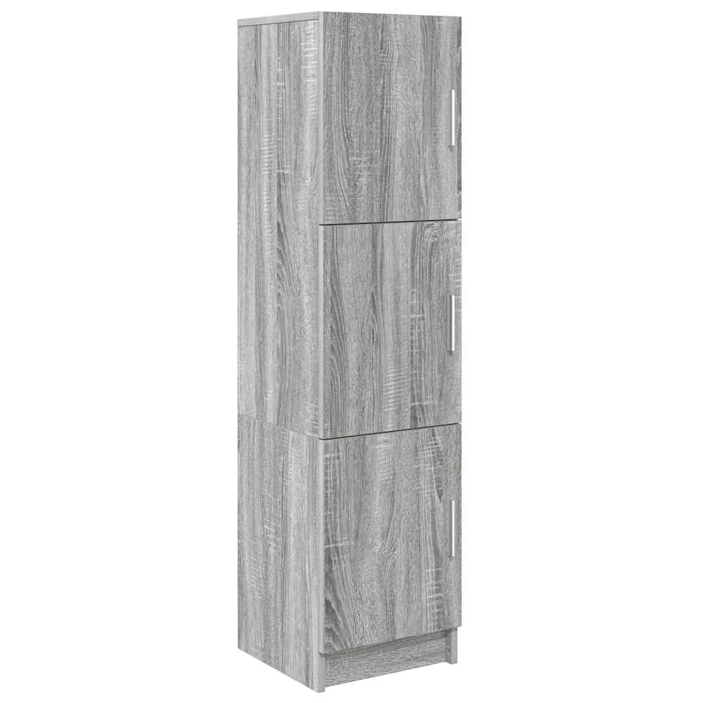 Scrivania Porta PC con Mobiletto, Set da 2 Pezzi Grigio Sonoma | Ideale per studio e ufficio, questo set include uno scrittoio con scaffali e un mobiletto a tre ante.