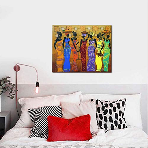 African Art African Wall Art Living Room Wall Pictures Africa Dector Giclee Printed Pictures Wall Decor - Lady Color For Bedroom Framed Ready To Hang 16X20 Inch #TOP4