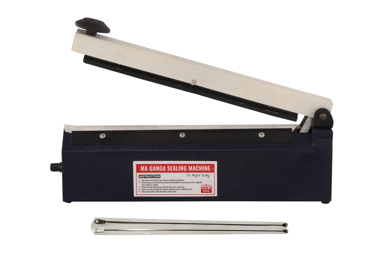 MA GANGA Sealing Machine 12 inch With Pack Free 2 Elements And 1 Taflon Cloth | 6 Month Warranty | Beep Function | Plastic Packing Machine | Plastic Bag Sealing Machine 2MM Blue (987987)-image-41