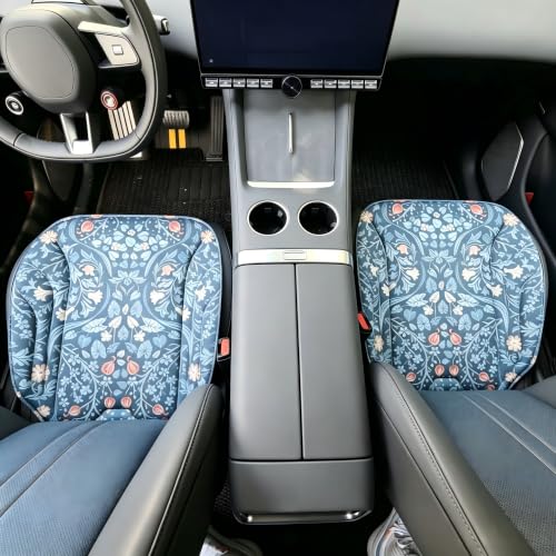 Image of Vintage Floral Car Seat Cushions 2 Pack Front Seat Protector, Breathable Non Slip Car Seat Covers for Car Truck SUV, Washable Wear Resistant Auto Seat Pads, 20.9INx19.5IN Universal Fit Car