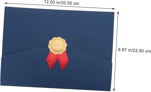 Miniatura 5 de STOBOK 2 carpetas de papel con cubierta de certificado de graduación, sobres negros, sobres A4, carpetas de diploma de papel de aluminio, cubierta