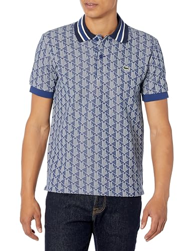 Lacoste Mens Seasonal Short Sleeve Classic Fit Monogram Polo