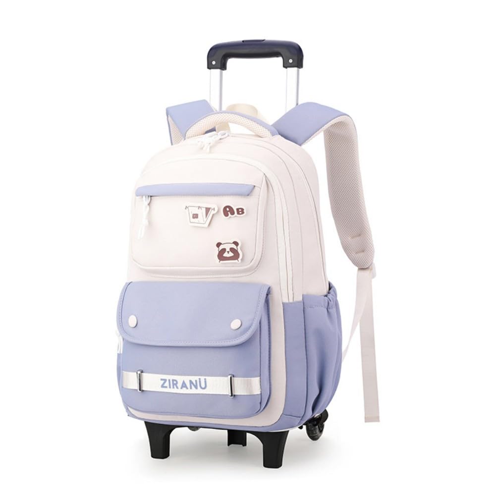 EKUIZAI Trolley Rolling Backpack for Girls Middle Kids School Bags with Wheels Rolling Book Bags for Teen Girls, Blue