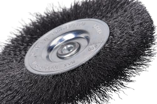 Image of Century Drill & Tool 76443 4 inch Durable Fine Crimped Radial Wire Brush, 1 /4 inch Drill Shank, 4,500 RPM - Ideal for Rust /Paint Removal, Deburring, & More