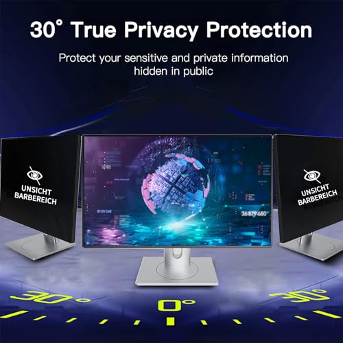 Image of 21.5 Inch Magnetic Hanging Computer Privacy Screen for 16:9 Widescreen Monitor, Removable Privacy Screen Anti Glare Blue Light Computer Screen Privacy Shield, Anti-Scratch