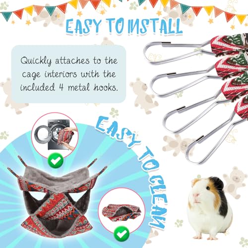 image for XINRUI 3 Tier Guinea Pig Cage Accessories,Ferret Rat Hammock,13.7x13.7