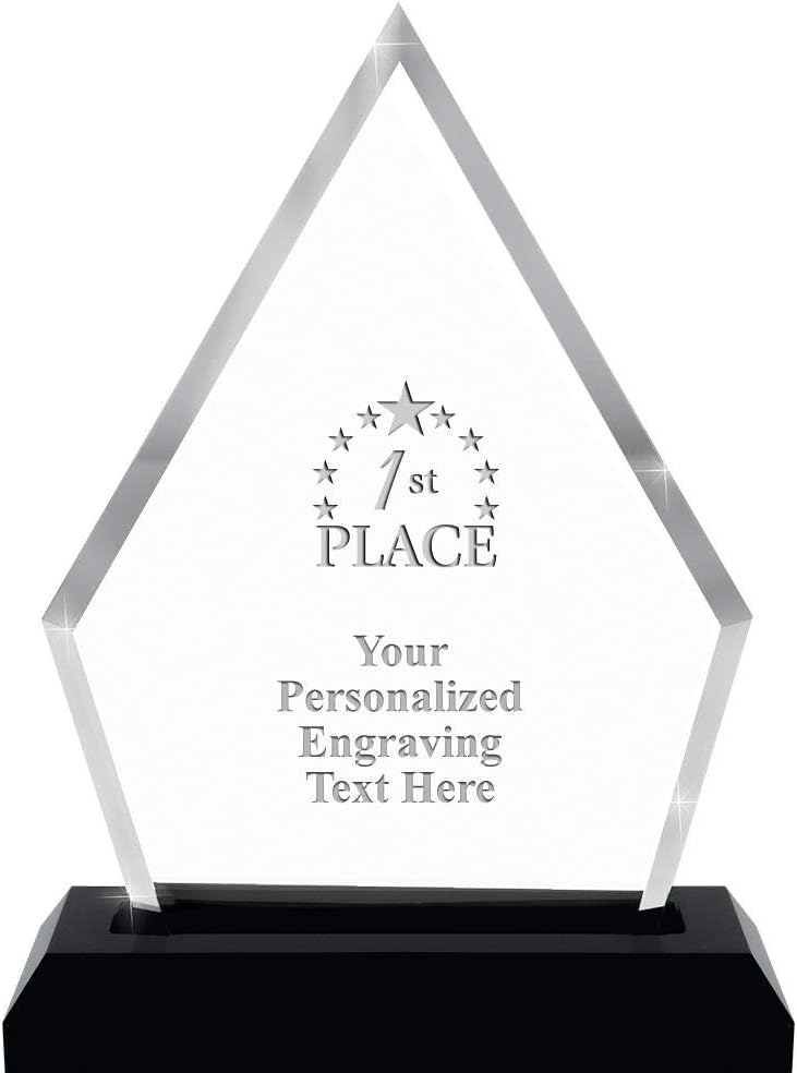 Crown Awards 9" Pyramid Skyline Award Acrylic, Personalize with Your Engraving
