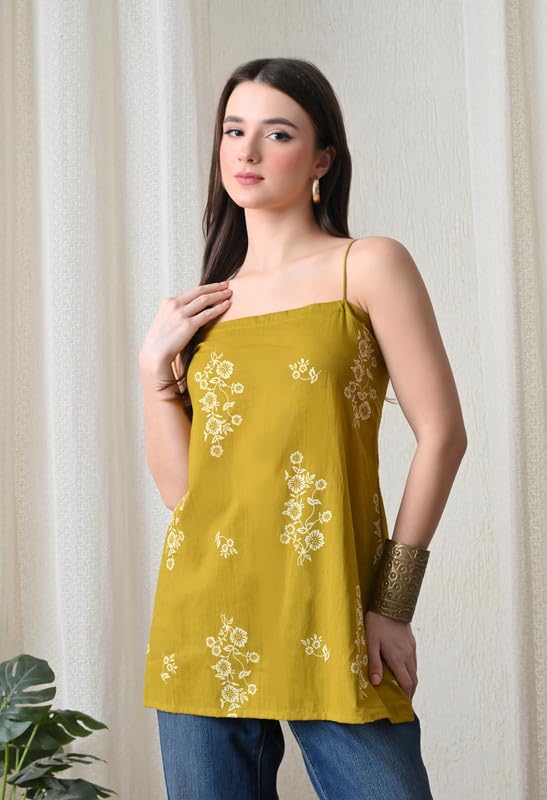 Women’s Printed Sleeveless Top | V-Neck Ethnic Tunic | Casual & Office Wear Stylish Top for Women CLICKKART108_ SK-06-M 2
