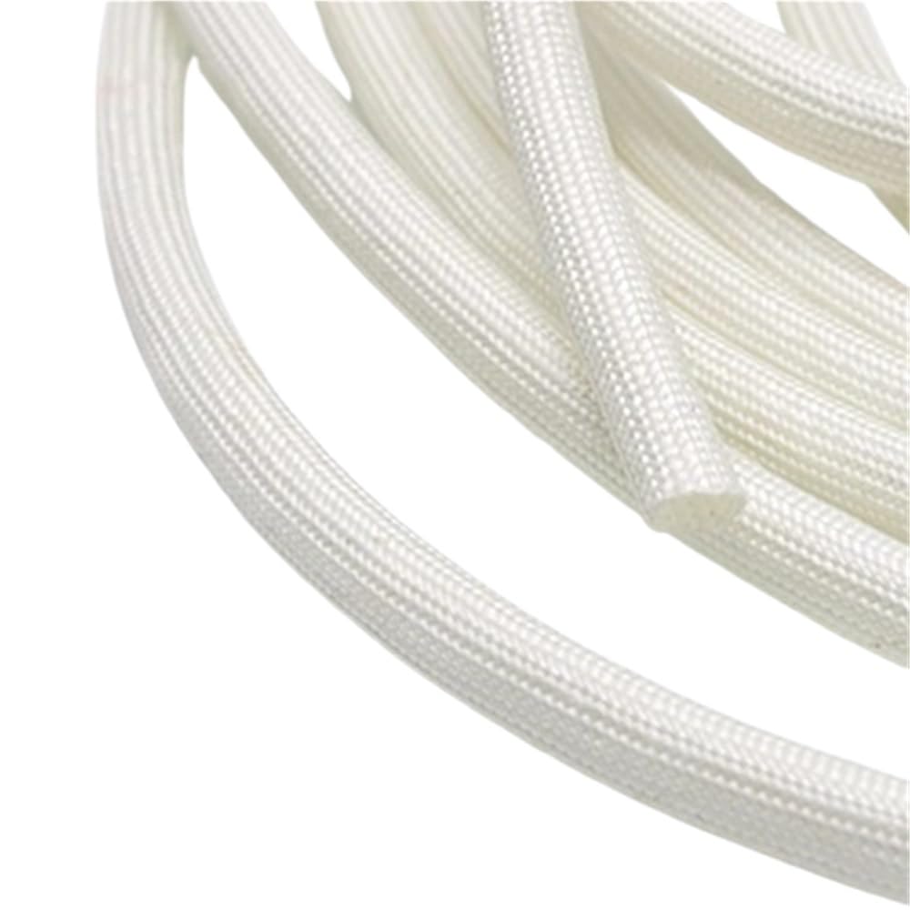 Guaina in fibra di vetro bianca ad alta temperatura - Tubo in fibra morbida intrecciata da 1-25 mm, 1 pezzo, opzioni di lunghezza 1/5/10/20 m(20MMx5M)
