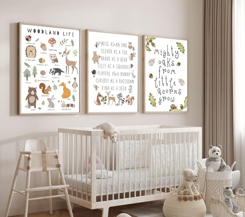 Positive Affirmations Animal Wall Art Nursery Animal Alphabet Classroom Painting Wall Decor Educational Poster Prints Kids Playroom Picture Prints Canvas Artwork for Boy Girl Room 12x16 Inch - Image 5