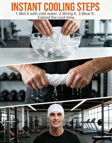 Image of Sweat Wicking Skull Caps Cooling Helmet Liner Hat Running Beanie Cycling Skullcap Sleeping Cap for Men Women