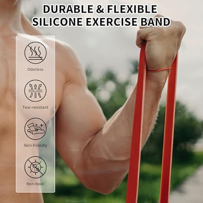 TOPOKO Resistance Bands Set of 5 ¨C Pull Up Assistance Bands for Men & Women, Heavy Duty Workout Bands for Exercise, Strength Training, Stretching, Physical Therapy, Home & Gym