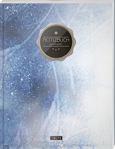 TULPE Punktraster Notizbuch A4 „C145 Eiskalt“ (140+ Seiten, Vintage Softcover, Punktkariertes Pa