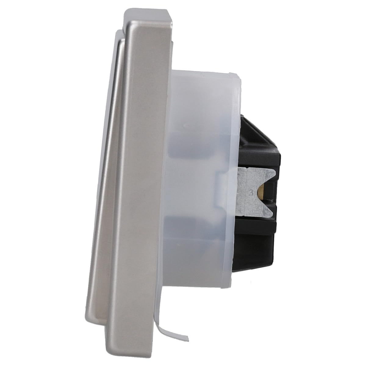 JUNG Serie LS IP44 Klappdeckelset Edelstahl 1-fach
