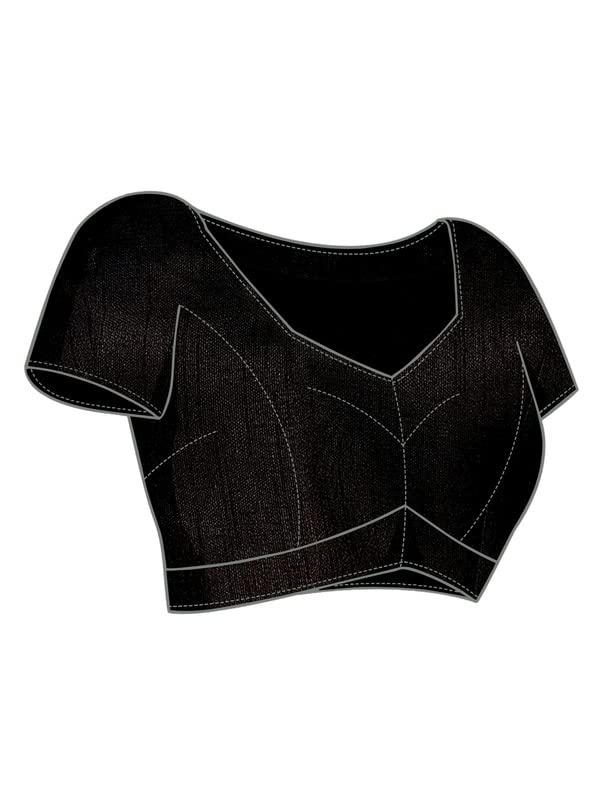 Image of SIRIL Women's Lace & Peral Work Lycra Saree with Unstitched Blouse Piece(2739S251 Black1)