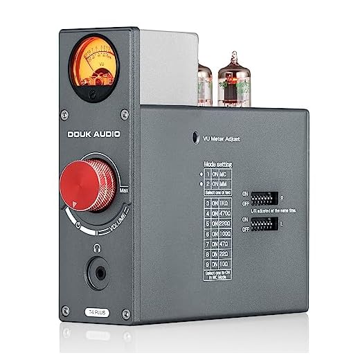 Nobsound Douk Audio JAN5654 T4 Plus HiFi Tube de Valve préampli phono MM/MC pour Platine tournante, Mini préampli stéréo Casque ampli avec Compteur VU