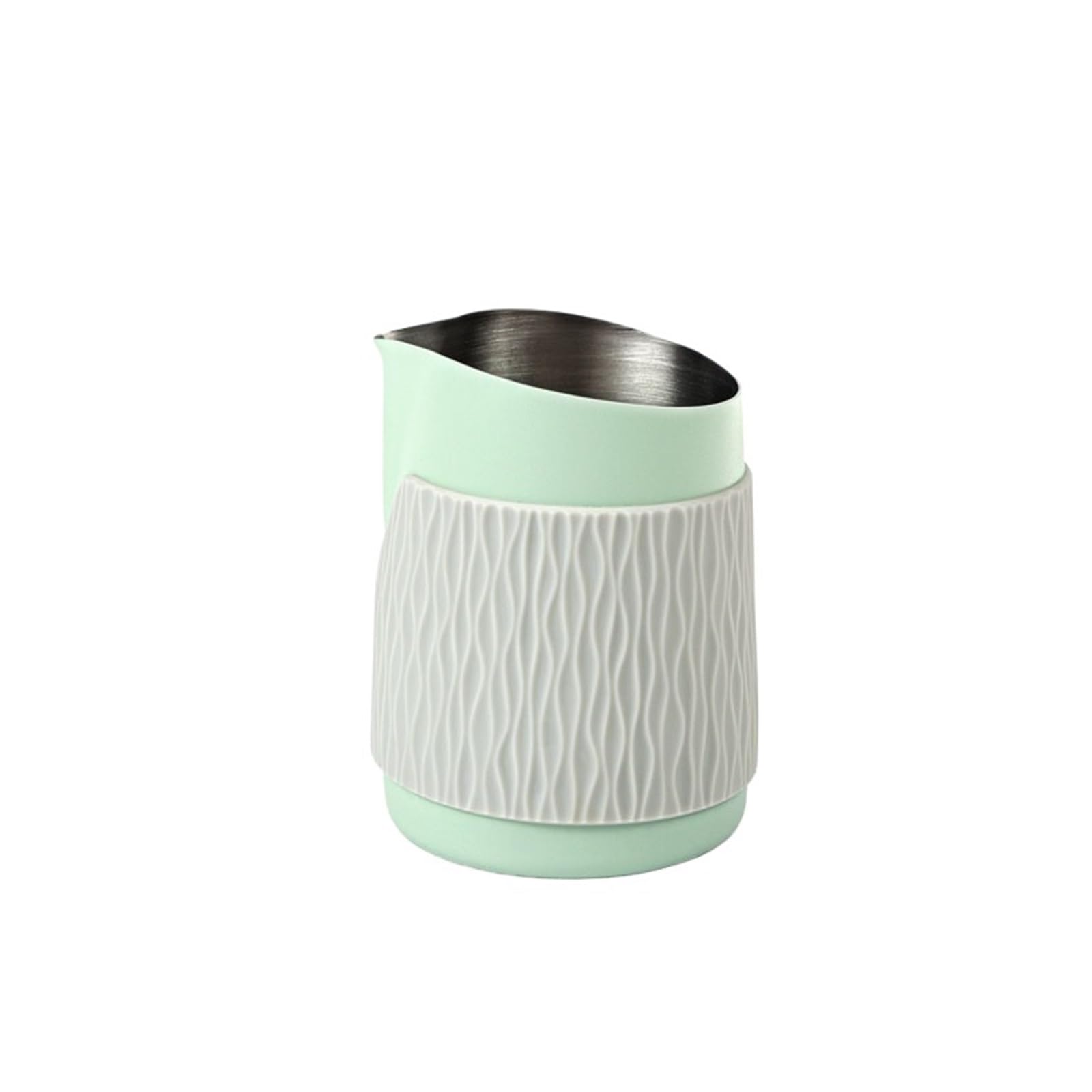 Compatible con jarra de espuma leche, acero inoxidable 450ml, accesorios café boquilla for Latte Art(R-Light Green Grey)