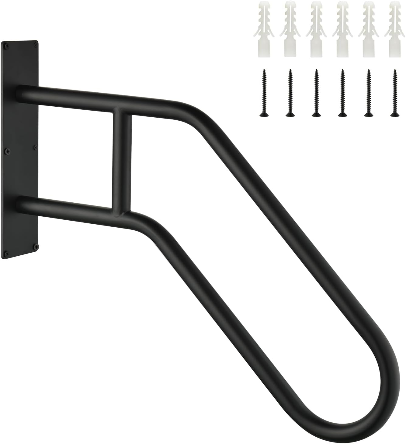 Handrails for Outdoor Steps,Stair Railing Indoor1-3 Step,Porch Railing & Deck Hand Rail Wall MountStair Hand Grab Bars,U-Shaped Safety Handrails 1 Pack