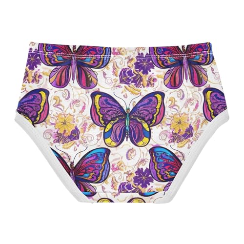 Artistic Toddlers Underwear Floral 2t Cotton Girl Panties Cute Vibrant Cartoon Purple Butterflies Briefs Kids Undies2