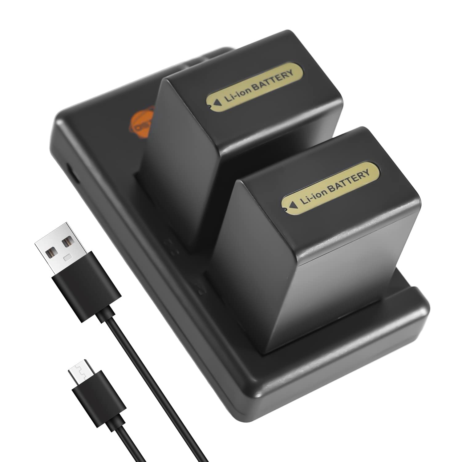 DSTE 2PCS NP-FH100 (4300mAh/7.4V) Batterie Chargeur Compatible pour Sony DCR-DVD404E,DCR-DVD405,DCR-DVD405E,DCR-DVD406,DCR-DVD406E,DCR-DVD407E,DCR-DVD408,DCR-DVD410E,DCR-DVD450,DCR-DVD450E Caméra
