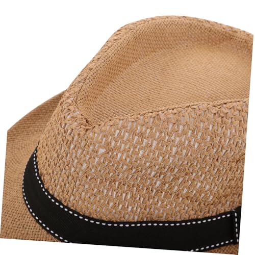 Straw Hat for Boys and Stylish Solid Color Sun Hat for Summer Outdoor Adventures Breathable and Elegant Design Beach Cap for Everyday Wear3