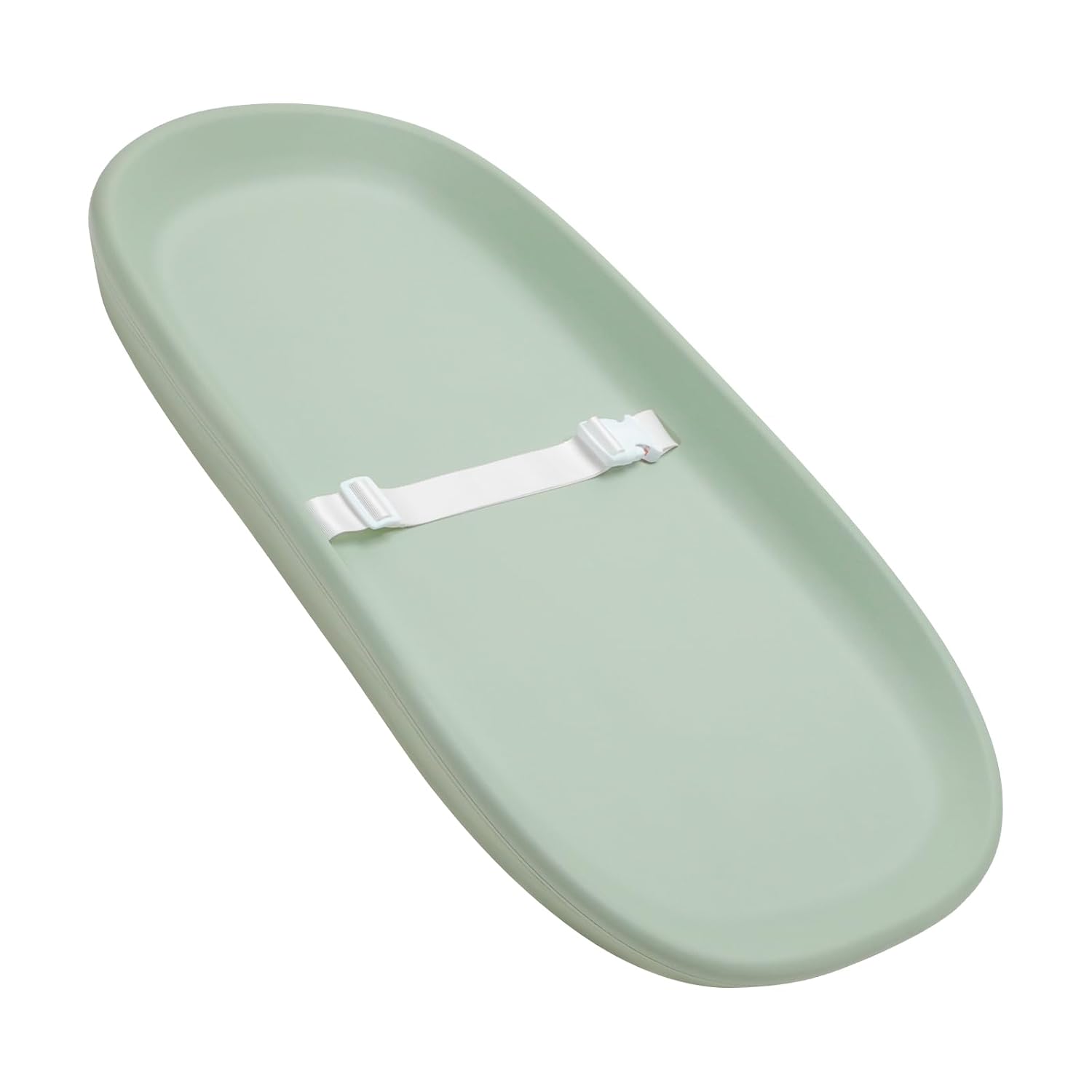 Waterproof Baby Changing Pad in EVA Foam, Wipeable & Quick Clean, Light & Portable, Adjustable Safety Belt & Non-Slip Base, for Diaper/Clothes Changes & Massage, Fits Dresser/Changing Table - Sage