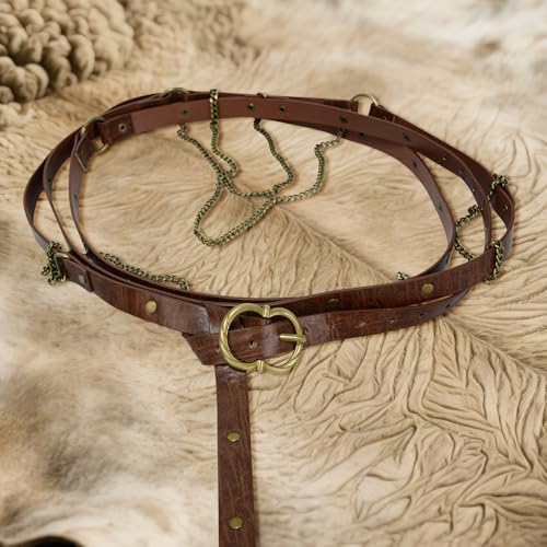 Medieval Women's Belt, DIY Metal Chain Belt, Multi-Layer Adjustable Body Chain Thin, Vintage Dress Punk Belt Cosplay4