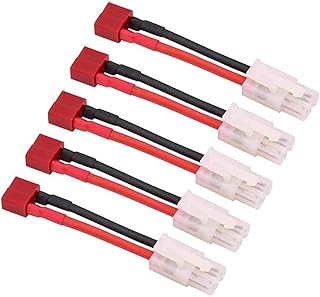 FLY RC 5pcs Deans T Female Style Plug to Tamiya Male Style Connector Cable Adapter Connector for RC ESC Speed Controller Lipo/NiMH Battery Charging