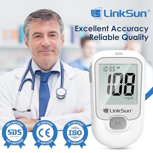 image for LinkSun G-425-1 Blood Glucose Monitor Kit, 100 Test Strips, 100 Lancet