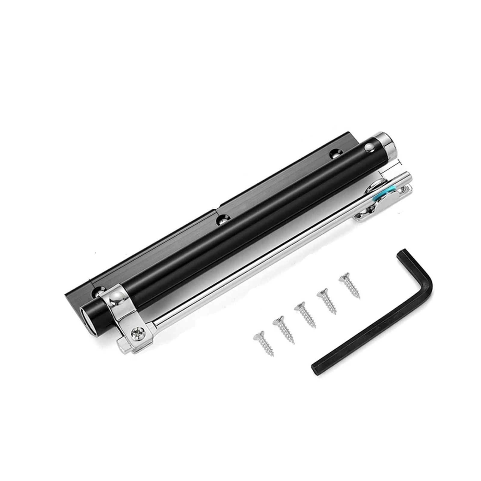 Rugaikerba Black Spring Door Closer, Aluminum Alloy Soft Close Hardware