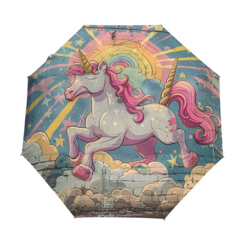 Parapluie licorne automatique pour rester au sec à la plage et en voyage