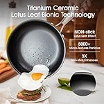 Nonstick Frying Pan Set – 8" 10" 12" Titanium Ceramic Skillet with Lid, Stay-Cool Handle,PFAS, PTFE, PFOA-Free, Non-Toxic, Dishwasher & Oven Safe, Compatible with All Cooktops - Image 2