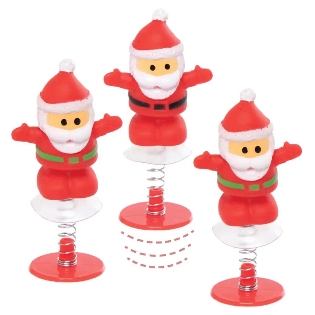 Baker Ross AX508 Santa Jump Up Toys - Pack of 6, Novelty Toys for Children, Ideal Party Bag Fillers and Small Gifts for Kids