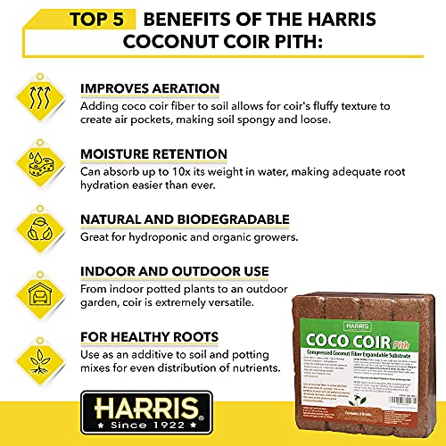Harris COCO-4 Coir Pith, 4 Bricks Expand To 9 Gallons Of Coconut Coir To Promote Healthy Root Growth thumb #2
