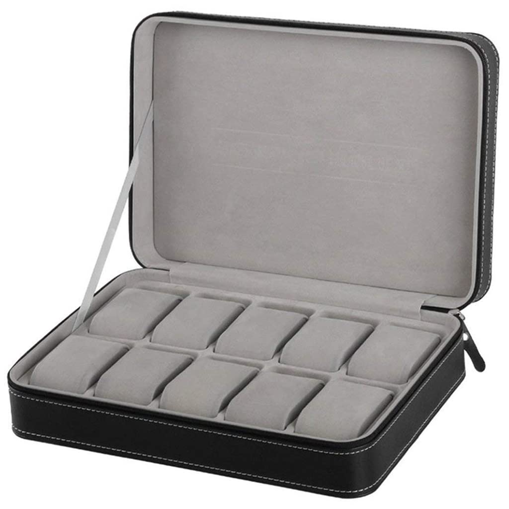 Caja organizadora de Reloj portátil, Caja de Reloj de Cuero PU, Caja de Reloj con Cremallera, Estuche de exposición de Pulsera Multifuncional