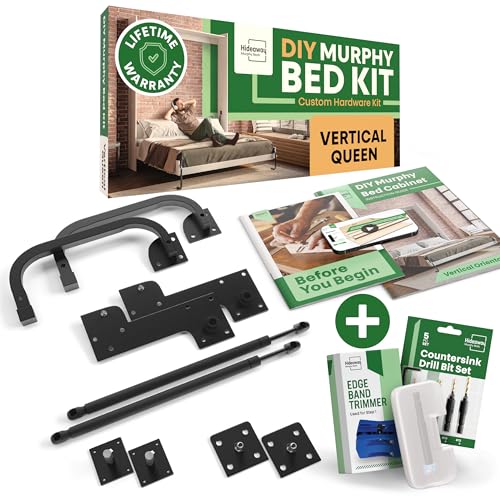 DIY Schrank Murphy Bed Queen Kit - Vertikaler Wandbettrahmen mit Deluxe-Mechanismus & Bonuswerkzeugen