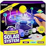 Dan&Darci 360° Orbiting Solar System for Kids - Paint & Build Model Kit - Arts and Crafts for Kid Ages 8-12, 4-6, 4-8, 6-8 - Space Toys 8-10 - Science Astronomy Gifts - Painting Craft Kits for Boys