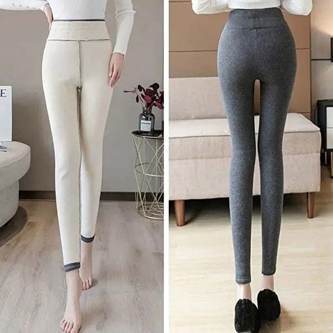 Legginsy Z Podszewką Damskie Zimowe, Legginsy Termiczne Dla Kobiet Z Wysokim Stanem Ciepłe Podszyte Polarem Spodnie Do Joggingu Spodnie Dresowe Nastoletnie Dziewczęta Długie Sportowe Bawełniane