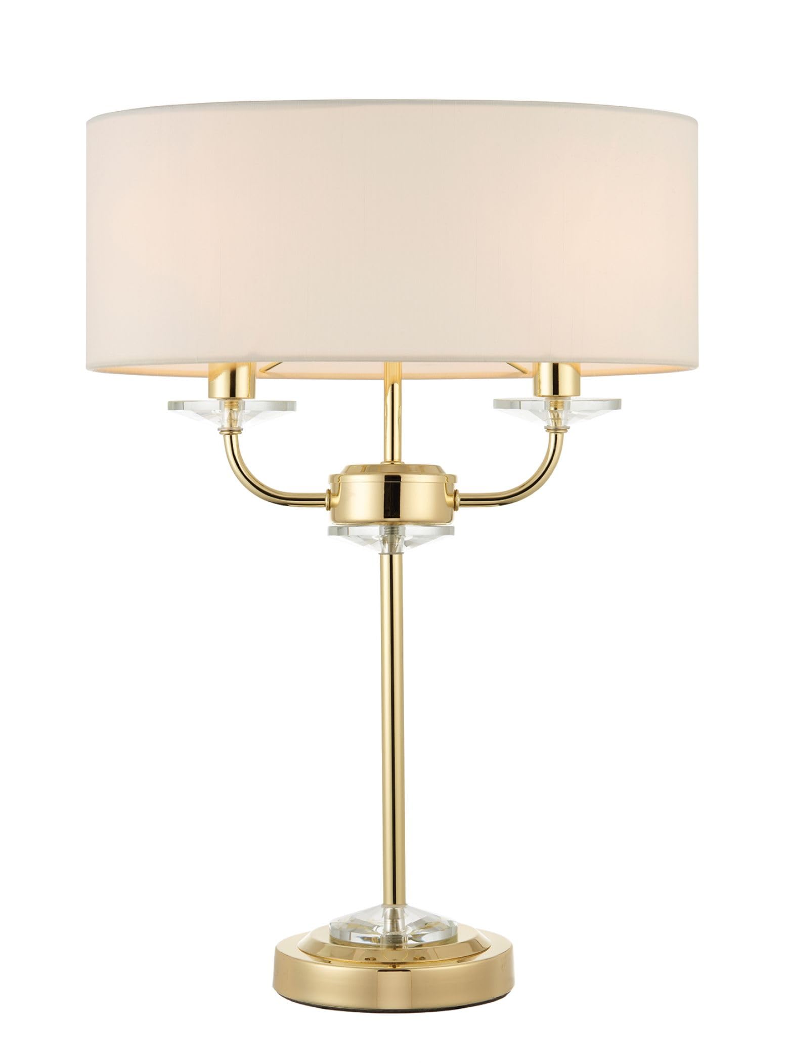 Endon 70564 Nixon Brass & Vintage White Faux Silk E14 Switched Table Lamp Light