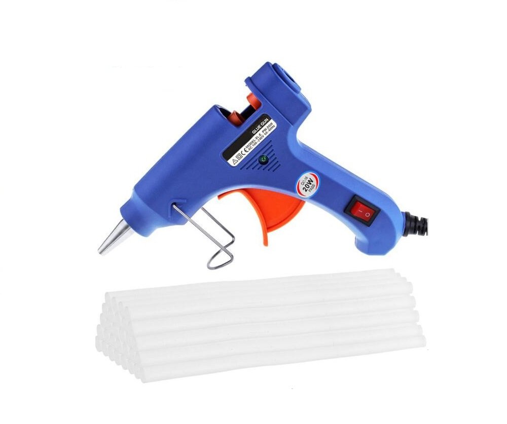 Hot Melt Glue Gun with 25pc 7mm200mm Glue Stick Industrial Mini Guns Thermo Electric Heat Temperature Tool