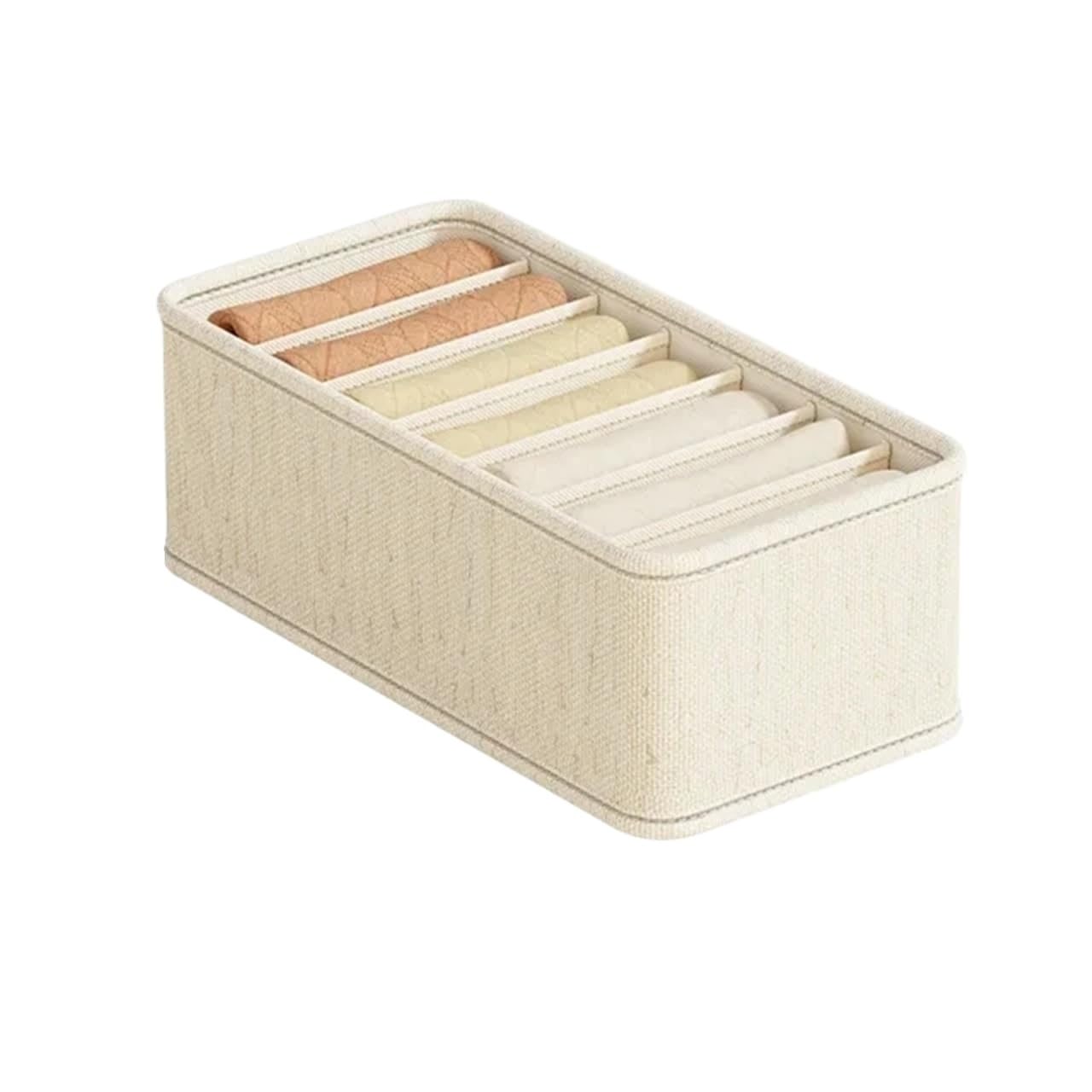 BAYNOPURIN Sock Storage Box 20/6/7Grids Cation PP Sock Bra Pants Simplicity Organizers Of Cabinets And Drawers Home Sorting Boxes Storage Organizer Box(7grid 32X16X11cm)