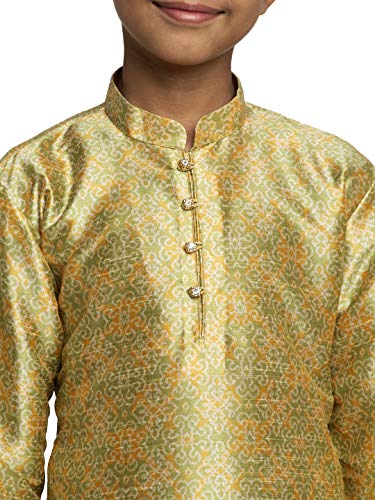 Image of KRAFT INDIA Boys Silk Print Kurta Churidar