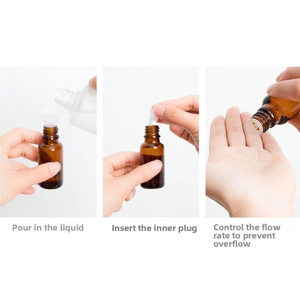 Leere bernsteinfarbene Glas-Tropfflaschen für ätherisches Öl, Parfüm, kleine Behälter, umgekehrt bemalt, Schnupftabakflasche mit Schraubverschluss, Aromatherapie, nachfüllbare Behälter (100 ml