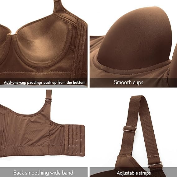Image of FallSweet Push Up Bras for Women Corset Top Bustier Padded Underwire Bra Add One Cup