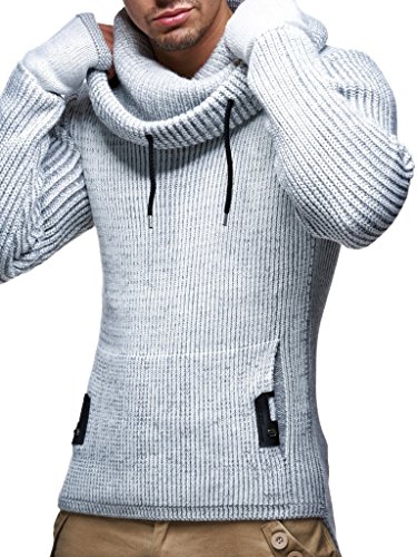 Leif Nelson Men’s Knitted Pullover | Long-Sleeved Slim fit Shirt | Basic Longsleeve Sweatshirt with Shawl Collar for Men3
