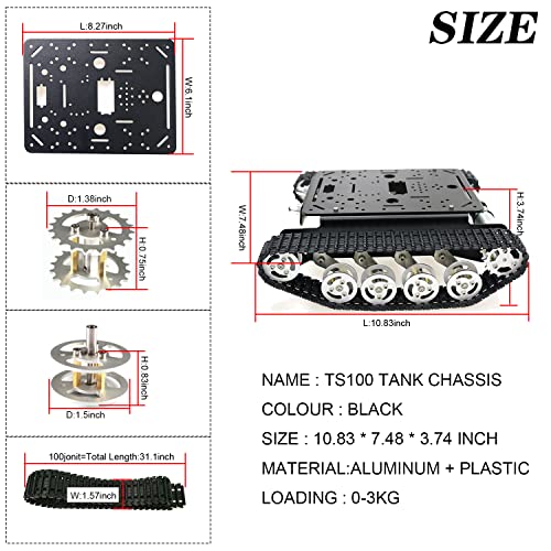 Professional Smart Shock Absorbing Robot Tank Car Chassis Kit With 2Pcs Dc Motors, Remote Control Steam Robotic Platform Model For Obstacle Avoidance For Arduino Raspberry Pi Diy Stm32 Microbit Python #TOP1