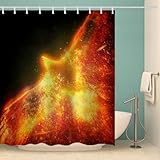 RFFLUX 3D Adler Duschvorhänge 120x180 cm Polyester Abstrakt Adler Duschvorhang Anti Schimmel mit 12 Haken Anti-Bakteriell Waschbar Wasserdicht Badvorhänge für Badezimmer（Style 62-17）