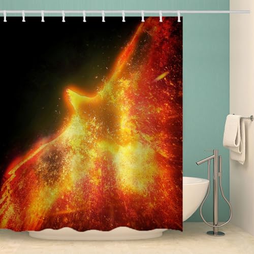 RFFLUX 3D Adler Duschvorhänge 120x180 cm Polyester Abstrakt Adler Duschvorhang Anti Schimmel mit 12 Haken Anti-Bakteriell Waschbar Wasserdicht Badvorhänge für Badezimmer（Style 62-17）