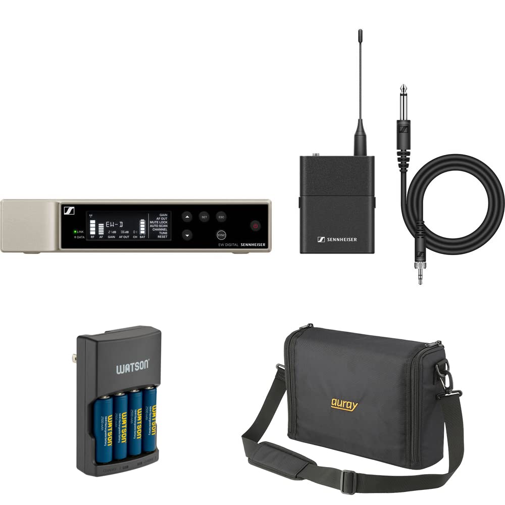 Sennheiser EW-D CI1 Set Digital Wireless Instrument System (R1-6: 520 to 576 MHz) Bundle with Auray WSB-1S Carrying Bag and XLR-XLR Cable