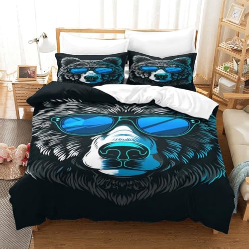 Housse de couette imprimé 3D plage en microfibre hypoallergénique douce